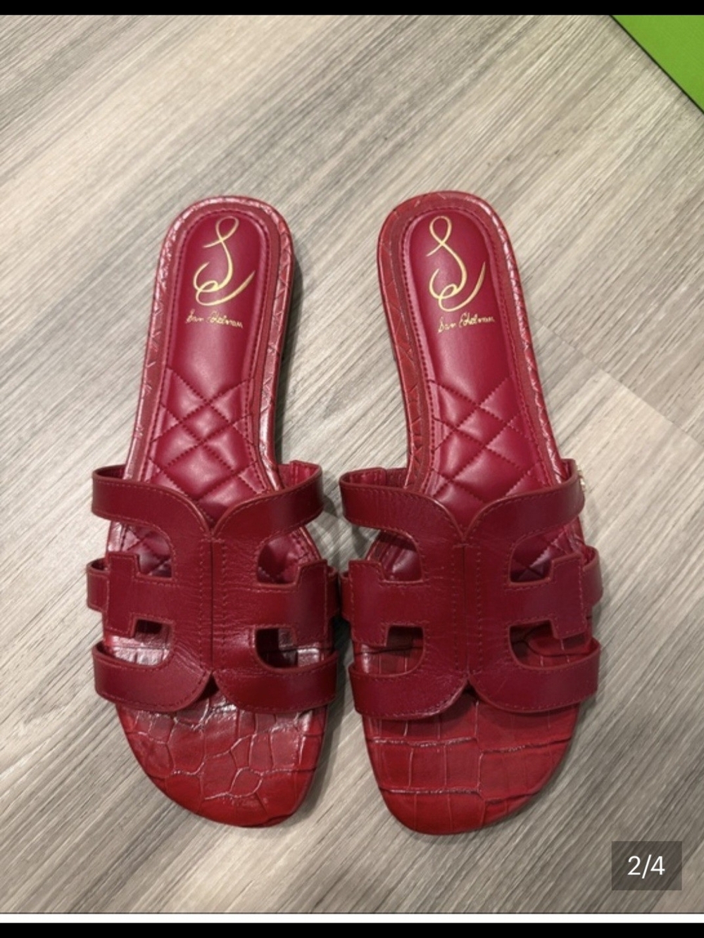 Sam Edelman Red Quilted Slide Sandals